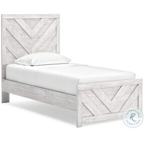 Cayboni Whitewash Twin Panel Bed