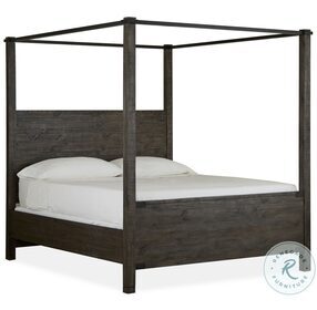 Abington Weathered Charcoal California King Canopy Bed