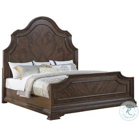 Grand Statement Rich Brown Acacia Queen Panel Bed