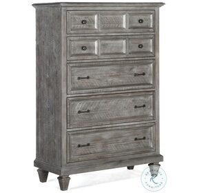 Lancaster Dove Tail Grey 5 Drawer Chest