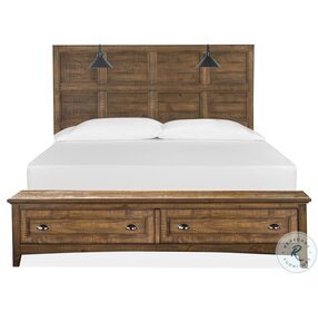 Bay Creek Toasted Nutmeg Lamp Queen Storage Panel Bed