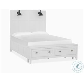 Heron Cove Chalk White Lamp Queen Storage Panel Bed