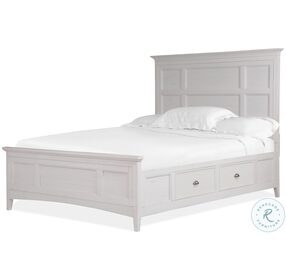 Heron Cove Chalk White Queen Storage Panel Bed