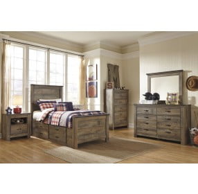 Trinell Brown Youth Panel Bedroom Set with Single Underbed Storage