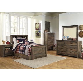 Trinell Brown Youth Single Underbed Storage Bookcase Bedroom Set
