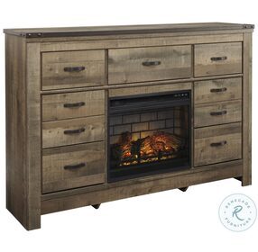 Trinell Brown Dresser with Fireplace