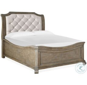 Tinley Park Dovetail Grey Queen Shaped Sleigh Bed