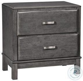Caitbrook Gray Two Drawer Nightstand
