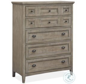 Paxton Place Dovetail Grey 5 Drawer Chest