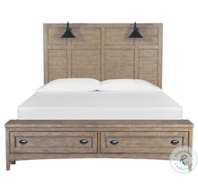 Paxton Place Dovetail Grey Lamp Queen Storage Panel Bed