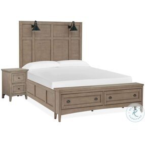 Paxton Place Dovetail Grey Lamp Storage Panel Bedroom Set