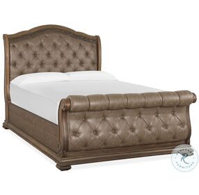 Durango Willadeene Brown And Hickory Queen Sleigh Upholstered Bed