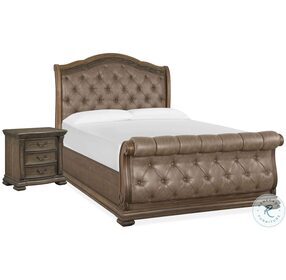 Durango Willadeene Brown And Hickory Sleigh Upholstered Bedroom Set