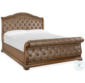 Durango Willadeene Brown And Hickory King Sleigh Upholstered Bed