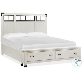 Harper Springs Silo White King Panel Storage Bed With Metal Headboard
