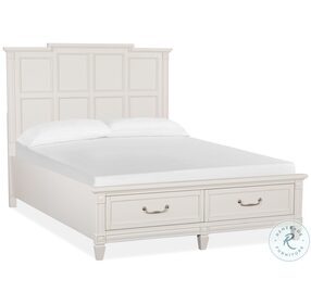 Willowbrook Egg Shell White Queen Panel Storage Bed