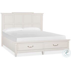 Willowbrook Egg Shell White King Panel Storage Bed