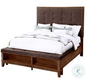 Cagney Chestnut Queen Upholstered Panel Bed