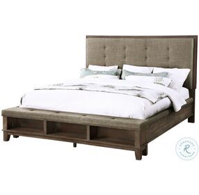 Cagney Vintage Gray King Panel Bed