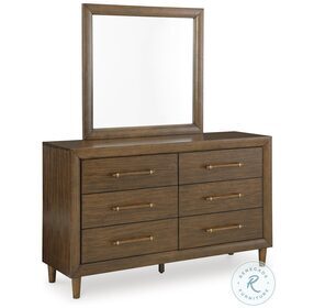 Lyncott Medium Brown Dresser with Mirror