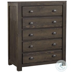 Falcon Bluff Distressed Saddle 5 Drawer Chest