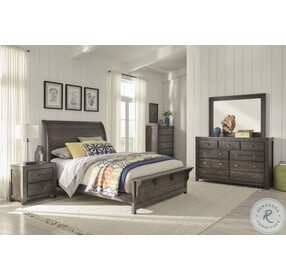 Falcon Bluff Distressed Saddle Sleigh Bedroom Set