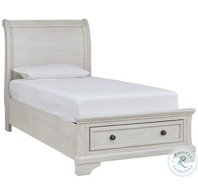 Robbinsdale Antique White Twin Sleigh Storage Bed