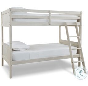 Robbinsdale Antique White Twin Over Twin Bunk Bed With Ladder