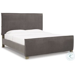 Krystanza Weathered Gray Upholstered Queen Panel Bed