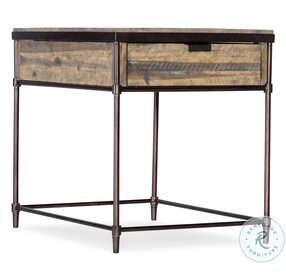 St. Armand Light Natural And Antique Bronze Rectangular End Table