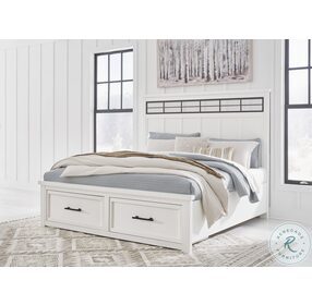 Ashbryn White And Natural Queen Panel Storage Bed