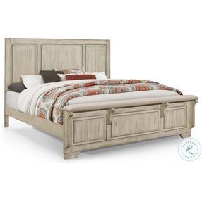 Ashland Rustic White Queen Panel Bed