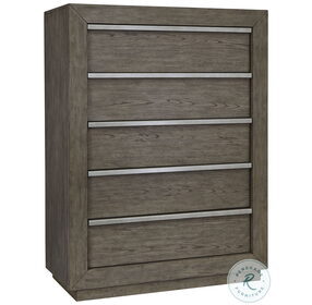 Anibecca Weathered Grey Five Drawer Chest