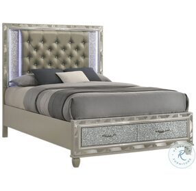 Radiance Silver California King Panel Storage Bed
