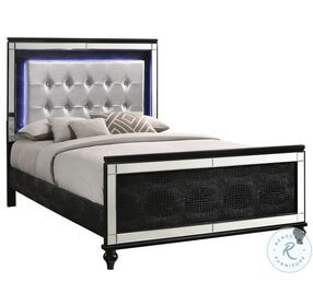 Valentino Black Full Upholstered Panel Bed