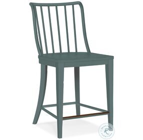 Bermuda Brush Textured Blue Counter Height Chair