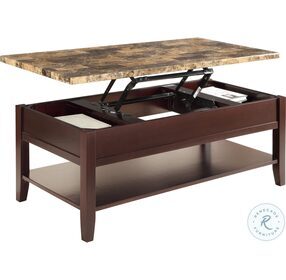 Orton Dark Cherry Cocktail Table with Lift Top