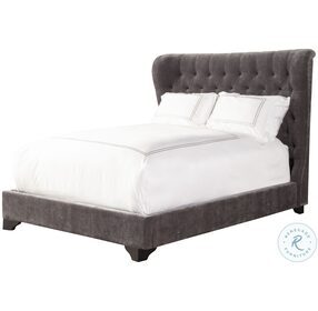 Chloe French Gray Queen Upholstered Panel Bed
