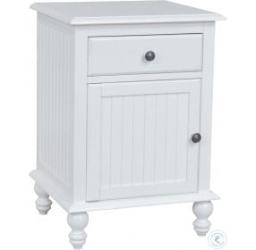 Cottage Beach White 1 Door Nightstand