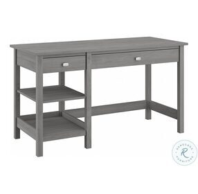 Broadview Modern Gray 54" Computer Desk With Shelves