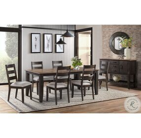 Beacon Black and Walnut Extendable Dining Room Set
