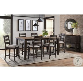 Beacon Black and Walnut Extendable Counter Height Dining Room Set
