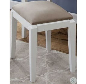 Home Accents White Upholstered Vanity Stool