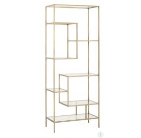District Brass And Clear Glass Beakman Bookcase