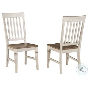 Beacon Smoky White And Peppercorn Slat Back Side Chair Set of 2
