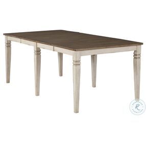 Beacon Smoky White And Peppercorn Leg Extendable Dining Table