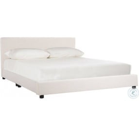 Carter Light Beige Linen Full Upholstered Platform Bed