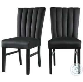 Odette Bellini Black Velvet Side Chair Set Of 2