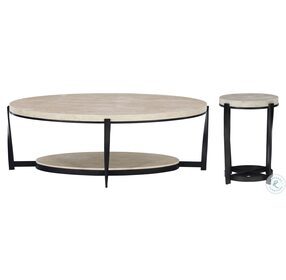 Berkshire Neutral Stone And Aged Pewter 53" Occasional Table Set