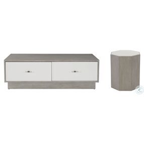 Avenue Grey Truffle And Lacquered White Occasional Table Set